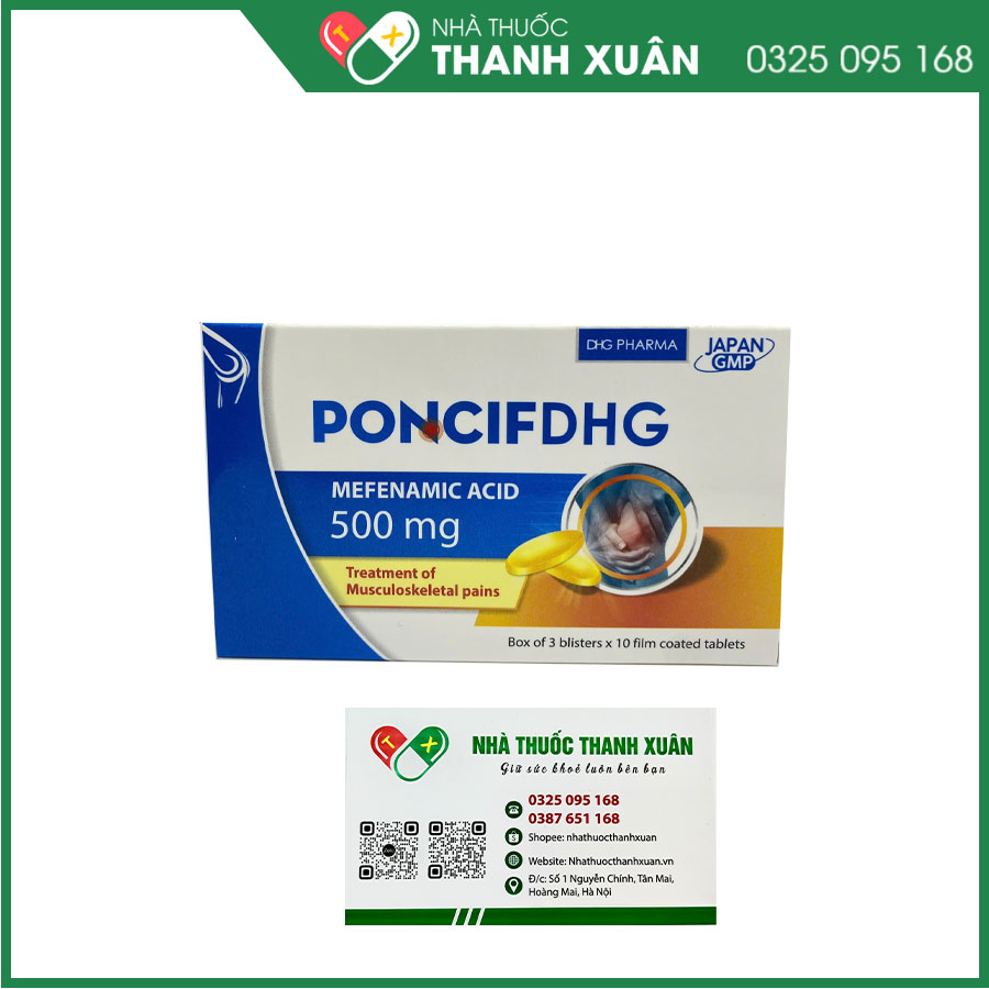 PoncifDHG thuốc giảm đau, hạ sốt, kháng viêm